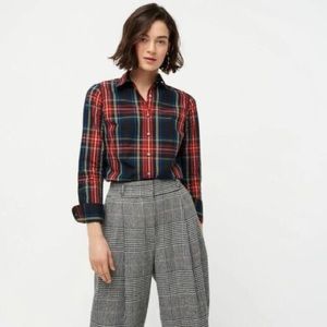 J. Crew Slim Stretch Perfect Shirt in Stewart Tartan Size 12